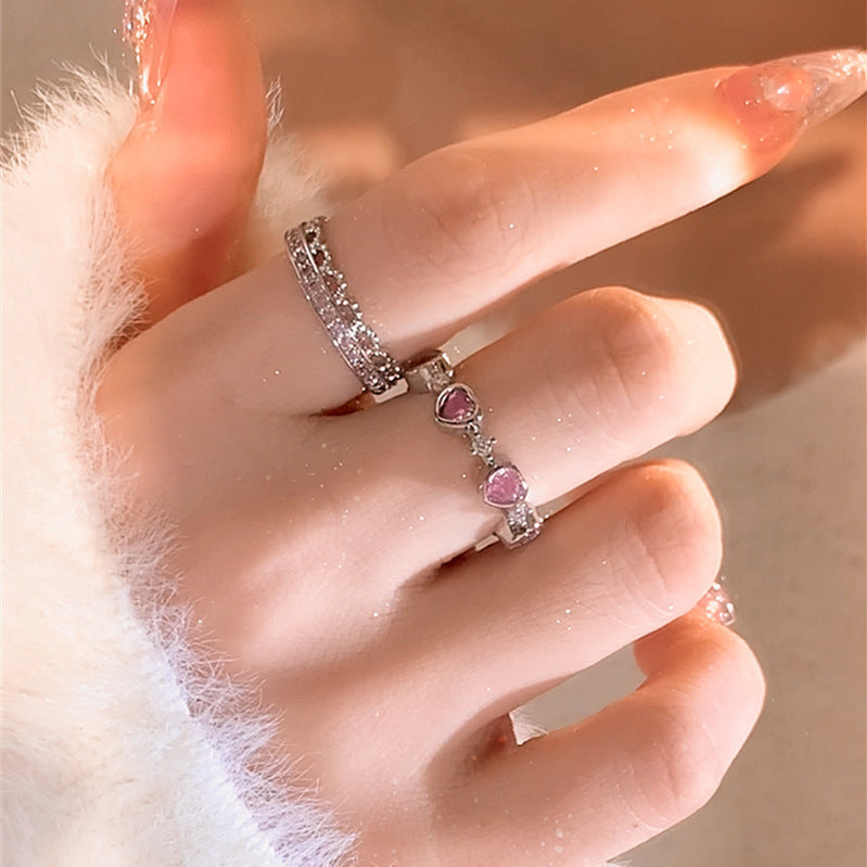 Unisex Heart Ring Electroplated Alloy Fashion Ring For Women And Men Everyday Wear Gift Ring Heart Casual Wear