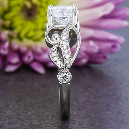 Womens Winged Diamond Zircon Ring Silver Plated Copper With Gold Inlay Gemstone Jewelry Fashion Style Crystals