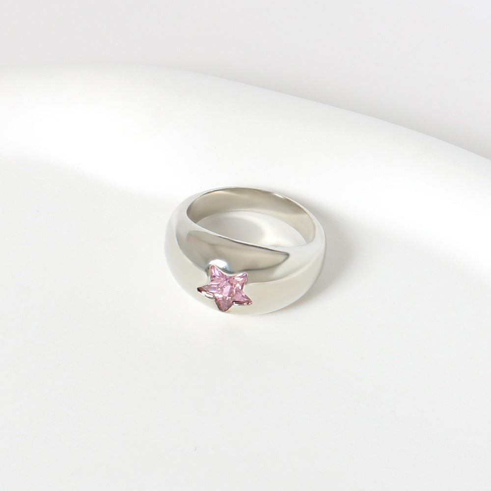 Geometric Metal Index Finger Ring With Electroplated Finish Gold And White Gold Fashion Jewelry Statement Accessory