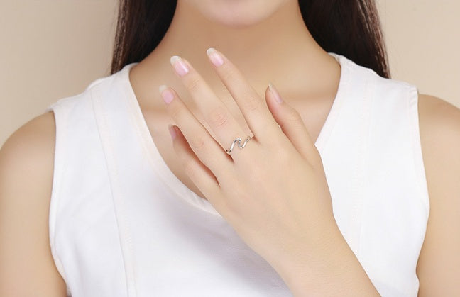 Sterling Silver Ring With Zircon Oxidized 925 Silver Lightweight Elegant Jewelry For Women Fashion Accessory Gift