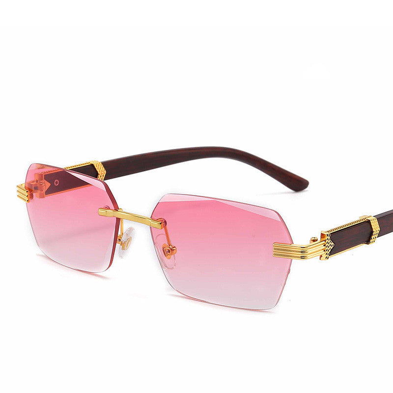 Frameless Sunglasses With Gradient Lens UV400 Protection Plastic And Metal Frame Eyewear Classic Style Eyewear