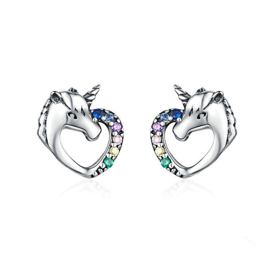 Sterling Silver S925 Stud Earrings European Style Women