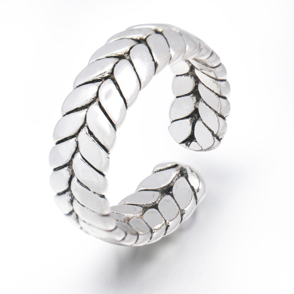 Geometric Alloy Ring Adjustable Unisex Minimalist Fashion