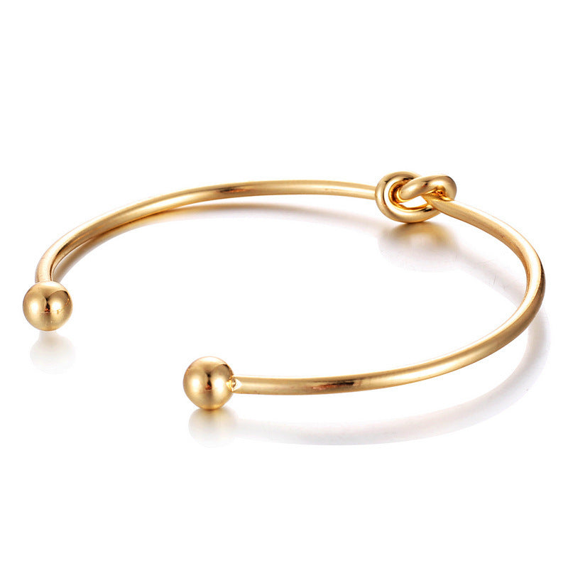 Womens Bracelet Set Of 4 Fashion Alloy Bracelets With Triangle Knotted Love Letter Cactus Designs Electroplated