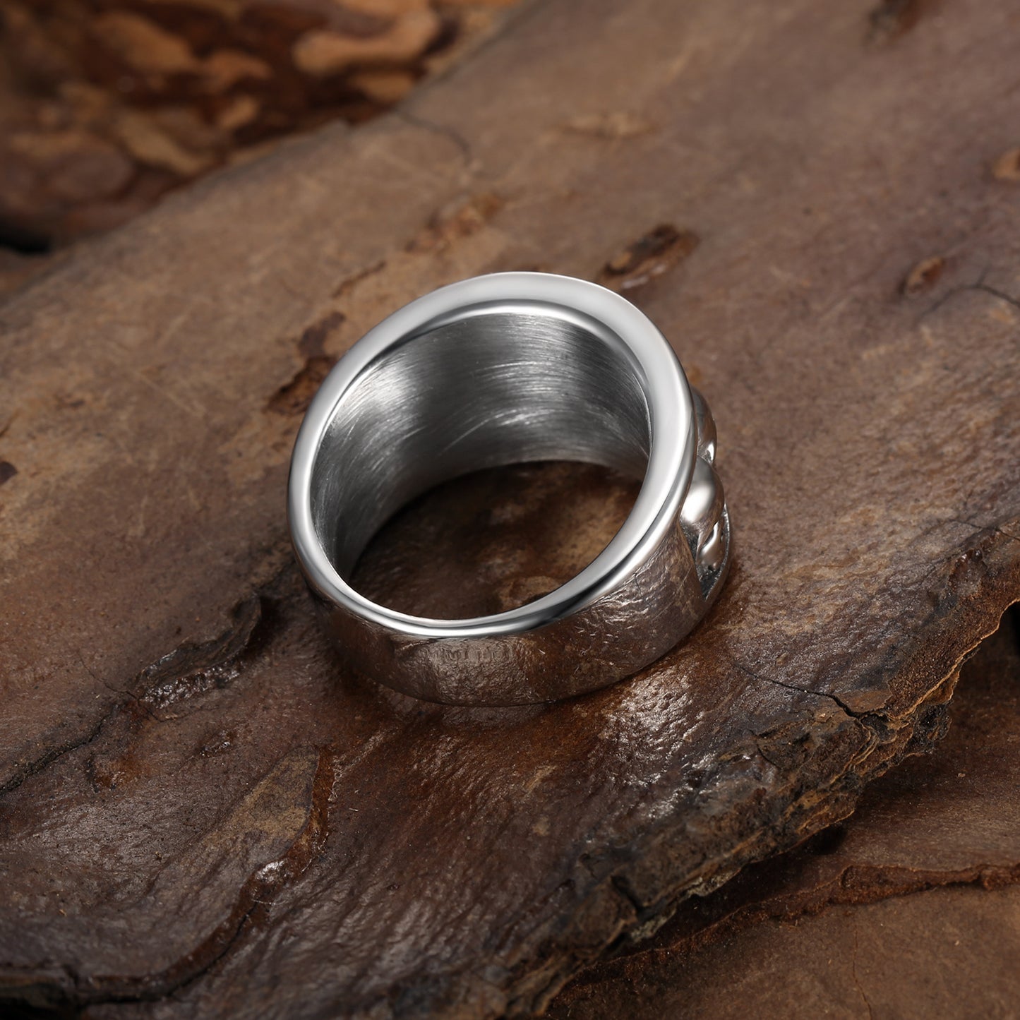 Stainless Steel Skull Ring Unisex Vintage Punk Biker Jewelry Polished Skull Design Statement Ring For Men Size