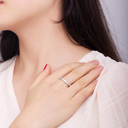 Womens Titanium Steel Ring with Diamonds Stackable Polished Band Steel Gold Black Rose Gold Geometric Ring for Women and Girls Jewelry Gift