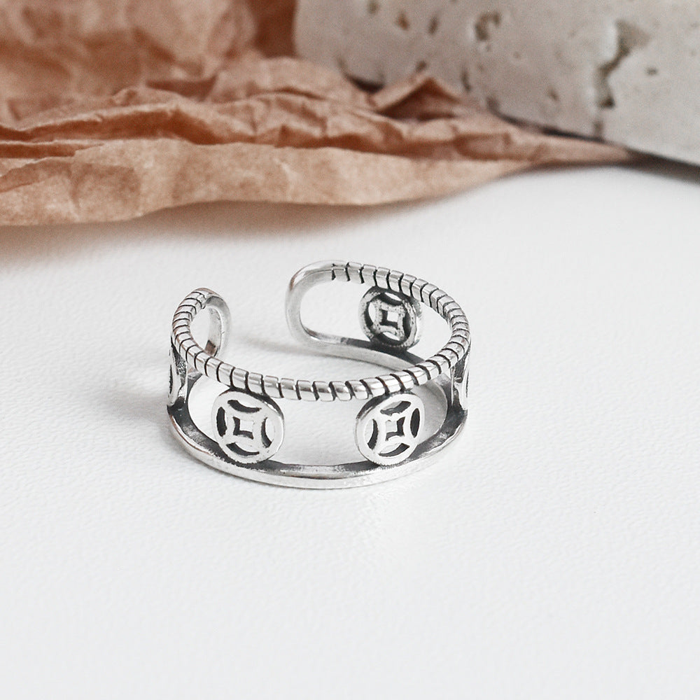 Womens Ring 925 Silver Rhombus Vintage Retro Jewelry Gift For Her Chic Everyday Accessory With Timeless Appeal