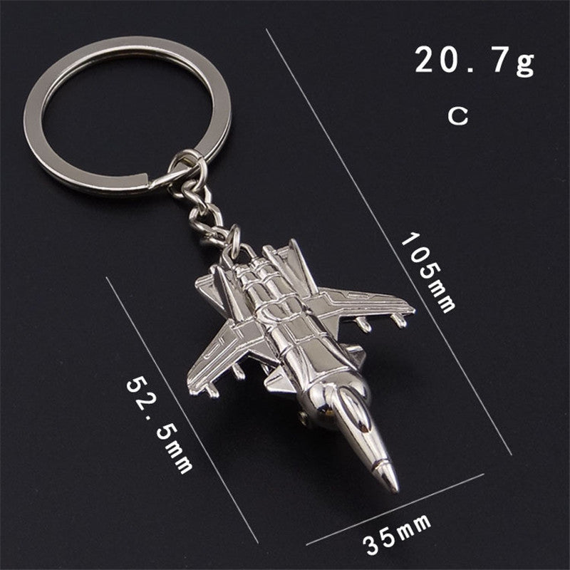 Aircraft Keychain Zinc Alloy Fighter Jets Airplane Pendant Fashion Accessory Aviation Gift For Collectors Club