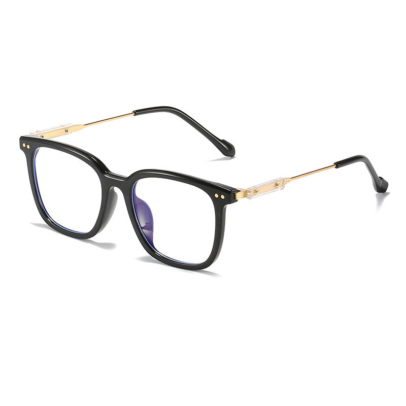 Adults Anti Blue Light Glasses Square Frame Full Frame Eyewear With Clear Flat Lenses For Large Faces Wide Fit