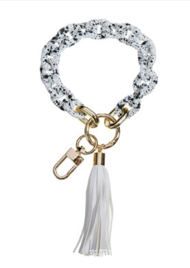 Ellipse Key Ring Geometric Keychain Ornament Acrylic Durable Accessory For Keys And Bags Purses Decoration Art