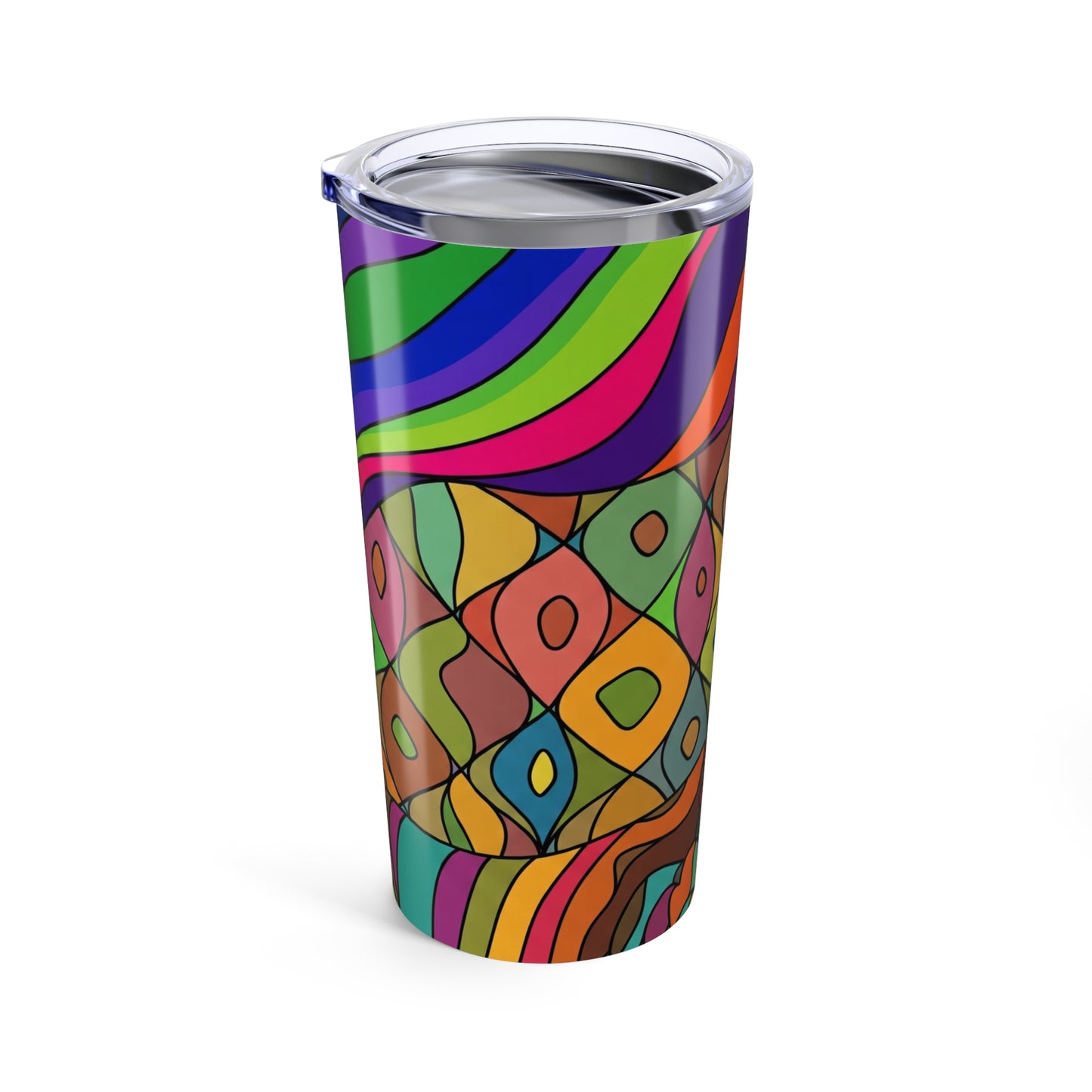 20oz Stainless Steel Tumbler With Printed Artwork And Double Wall Insulation Spill Proof For Hot Or Cold Beverages