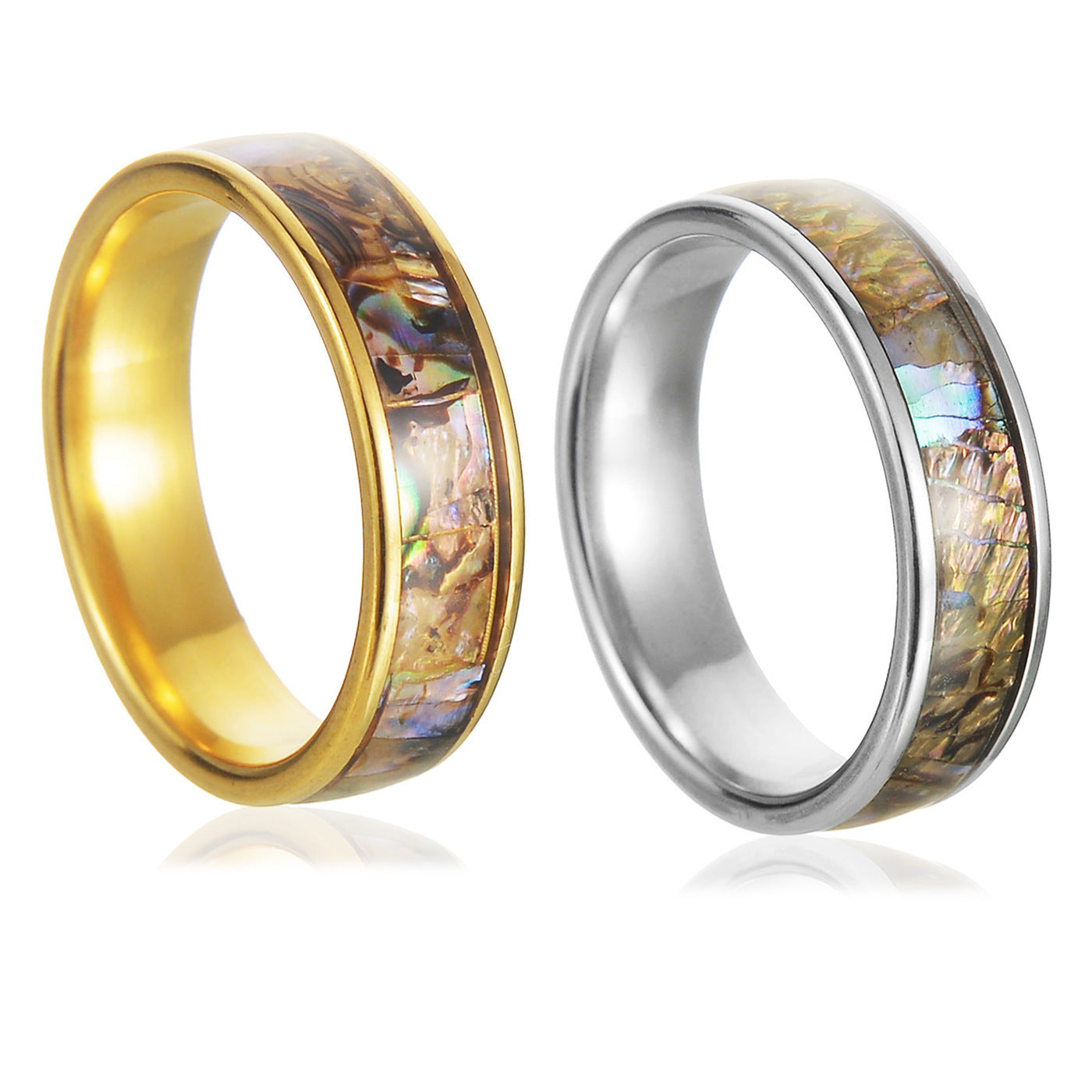 Titanium Steel Shell Ring for Men and Women Electroplated Creative Design 6MM Band Fashion Jewelry Gift Everyday Wear