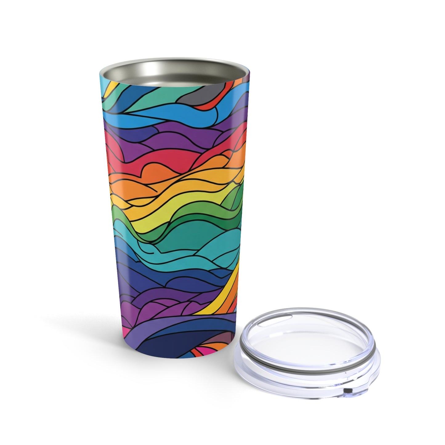 20oz Stainless Steel Tumbler With Double Wall Insulation Leak Proof Travel Mug Printed Design For Hot And Cold