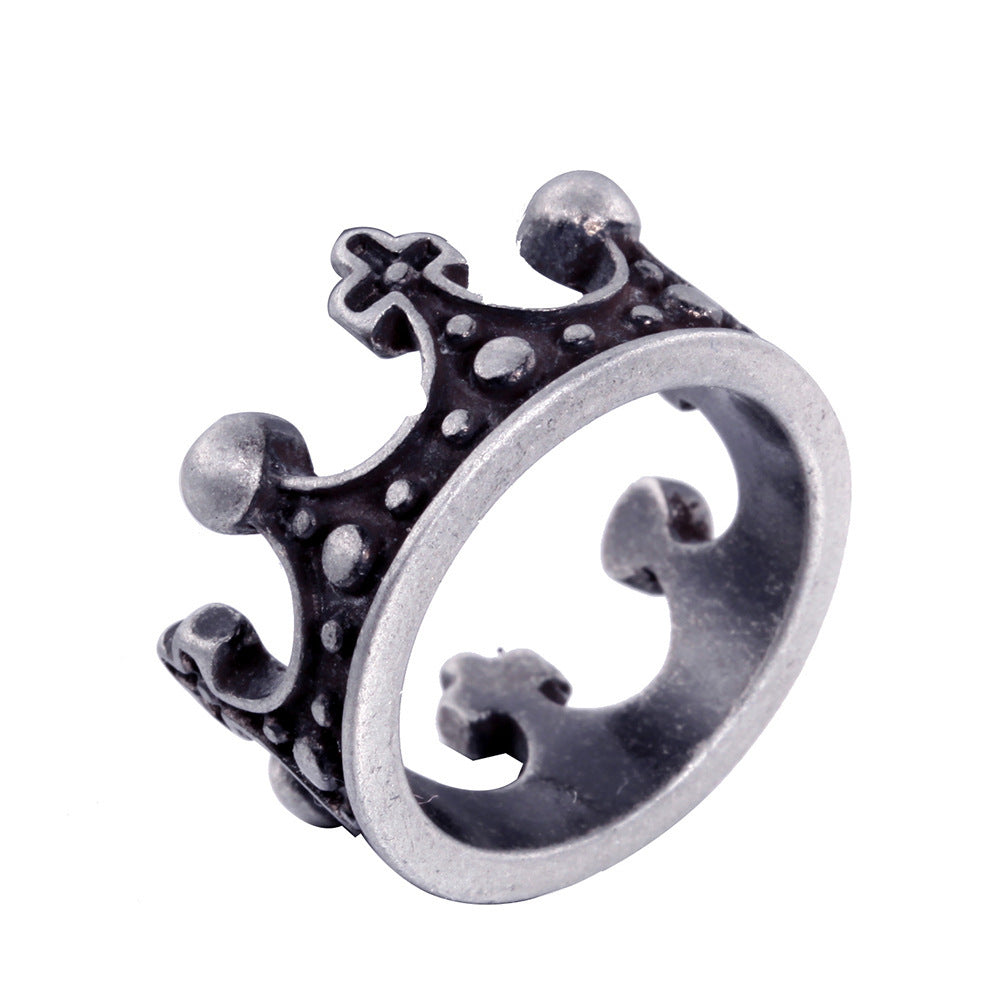 Mens Crown Cross Ring Titanium Steel Retro Design Handmade Jewelry For Everyday Wear Classic Style For Him Now