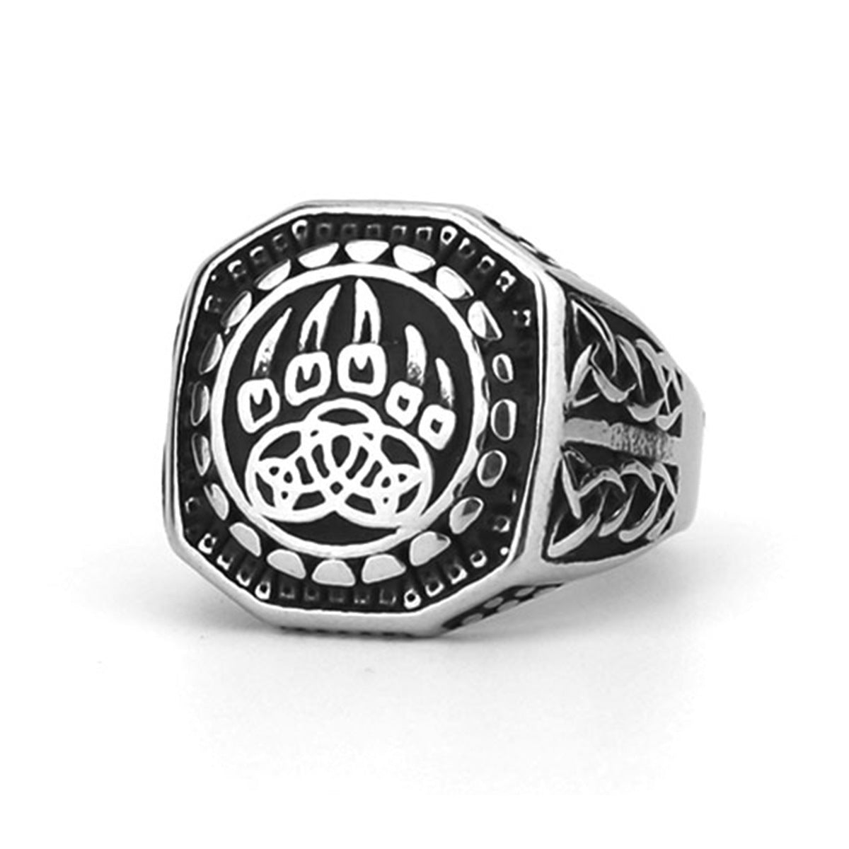 Mens Titanium Steel Ring Polished Geometry Design For Men