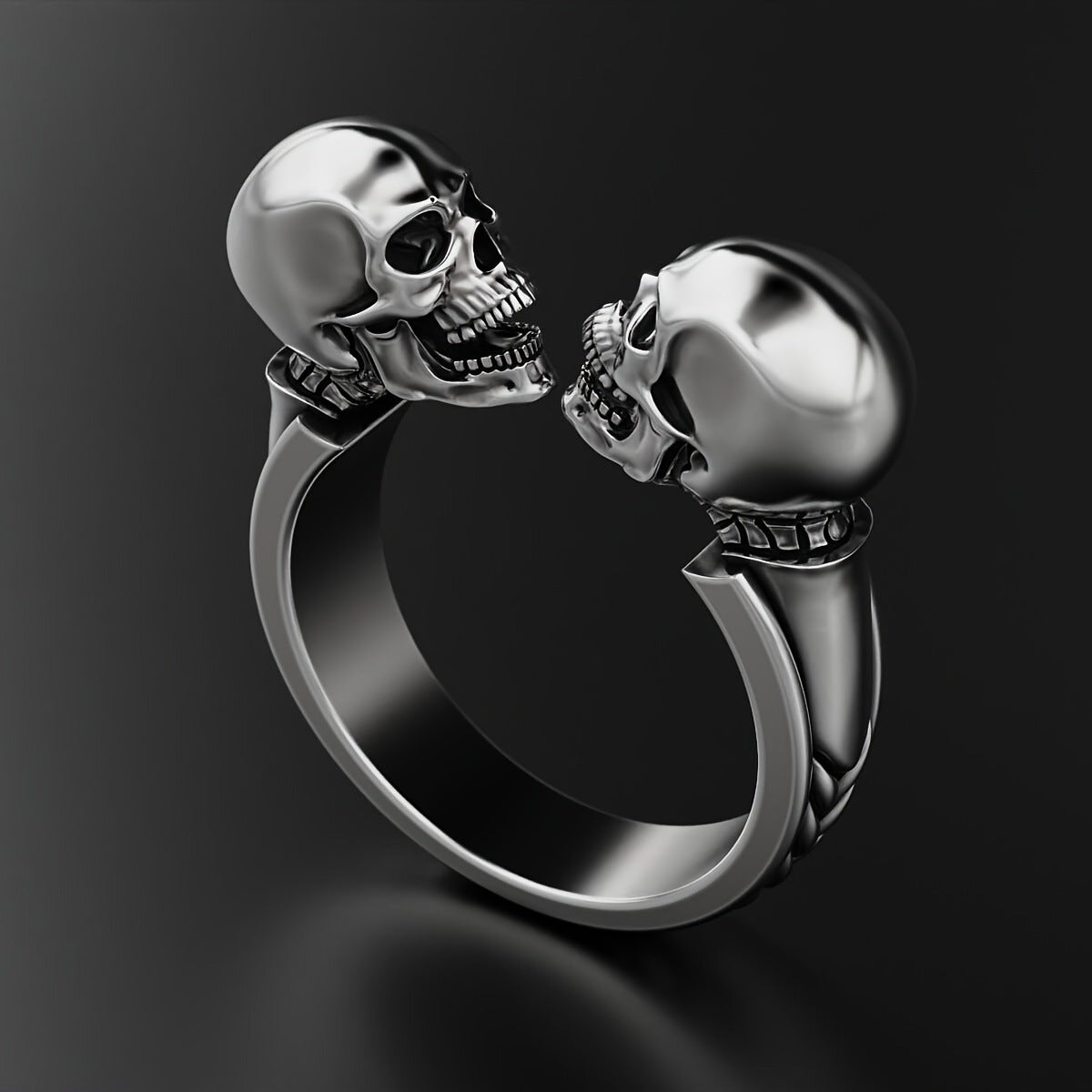 Womens Skull Ring Open Mouth Alloy Statement Jewelry