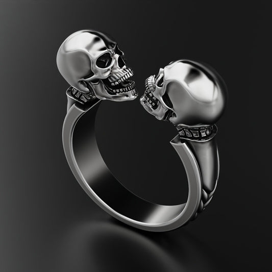 Womens Skull Ring Open Mouth Alloy Statement Jewelry