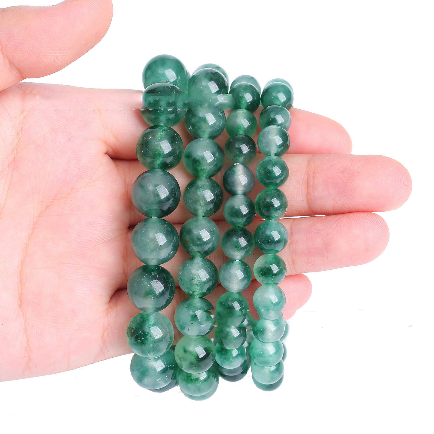 Womens Chalcedony Bracelet with Polished Aquamarine Beads Fashion Jewelry Accessories Beautiful Bead Bracelets