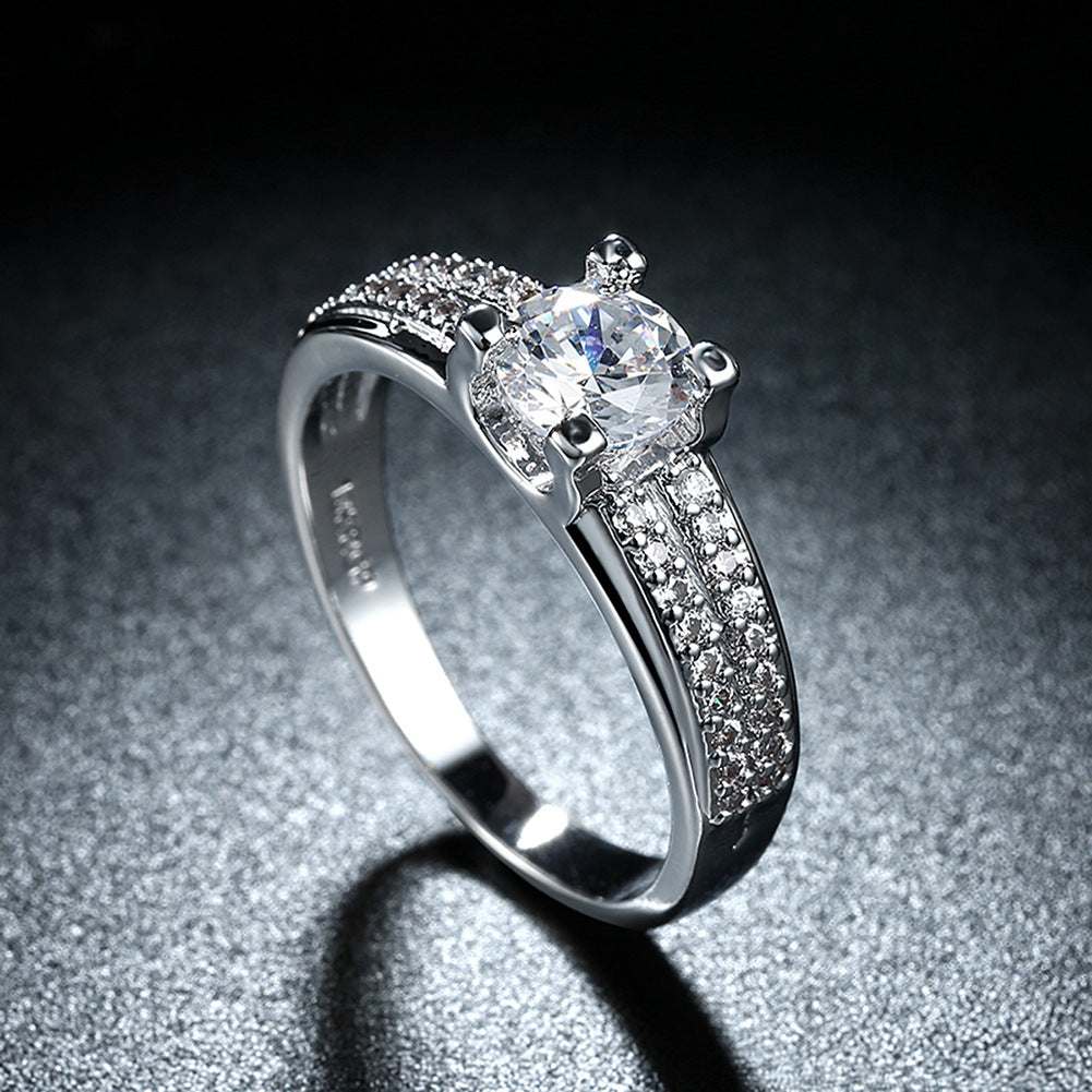 Couple Ring European American Style Platinum Plated Jewelry