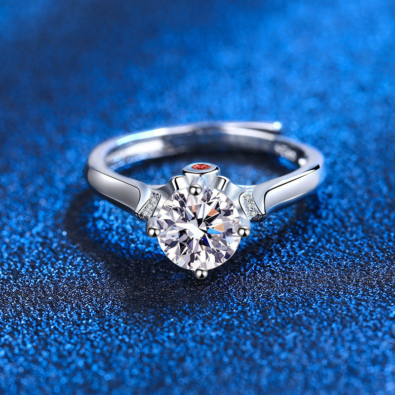 Womens Adjustable Copper Ring Crown Design With Moissanite Inlay AAA Zircon Imitation Geometry Couple Ring AAA