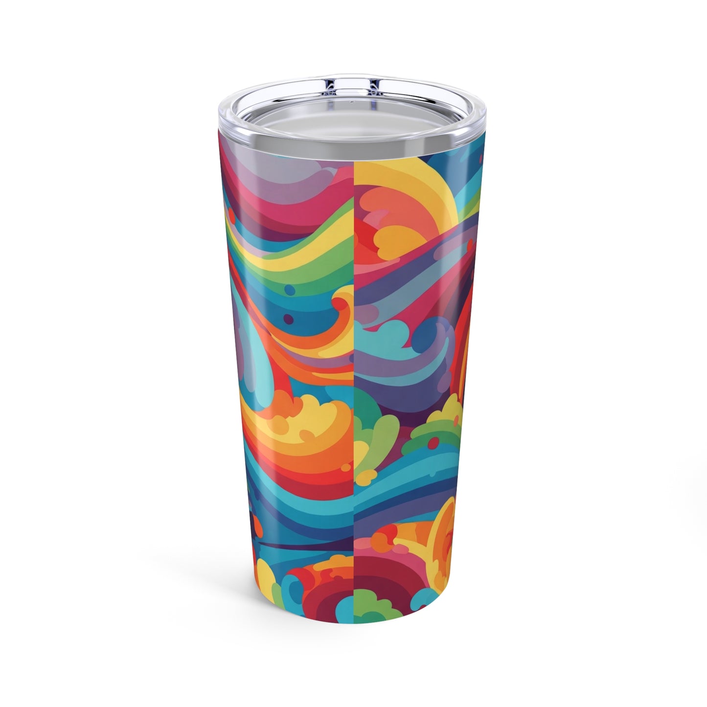 20 Oz Stainless Steel Tumbler Vibrant Printed Pattern Double Wall Vacuum Insulated Leak Proof BPA Free Travel Mug