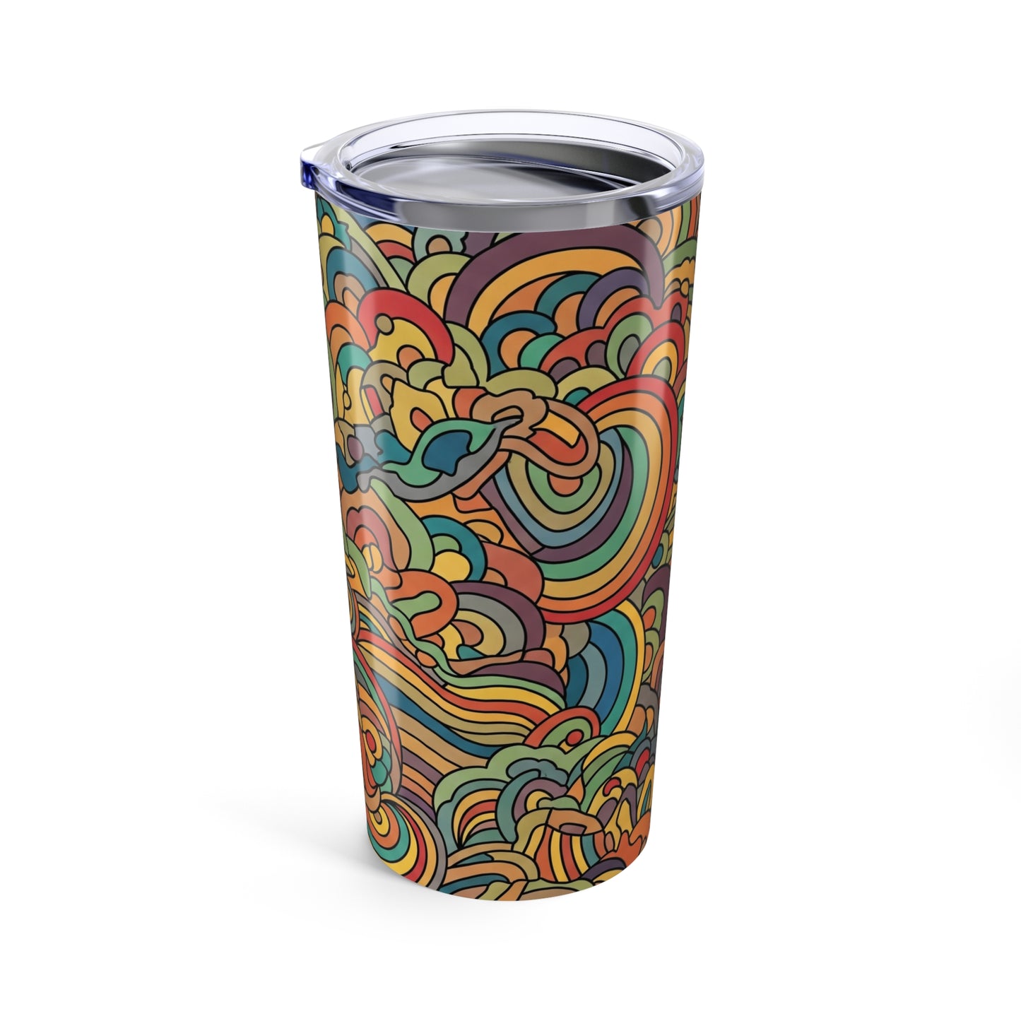 20oz Stainless Steel Tumbler With Printed Design Double Wall Vacuum Insulation Spill Resistant Travel Mug For Hot