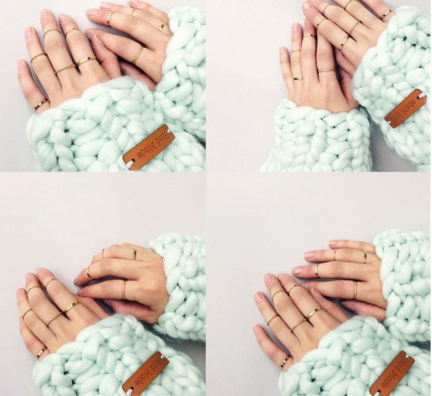 Womens Thin Ring Set Electroplated Metal Rings Trendy Minimalist Stackable Fashion Jewelry 10 Piece Set Of Ten