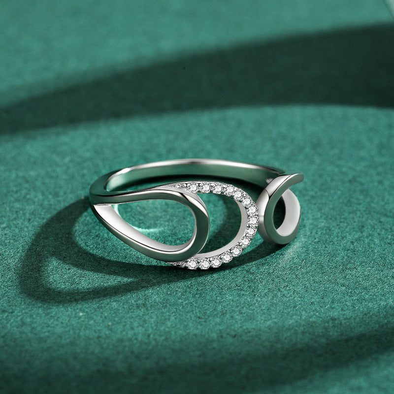 Womens Sterling Silver Ring Geometric Lines S925 Jewelry For Women Gift For Her US5 US6 US7 US8 US9 Ships Free