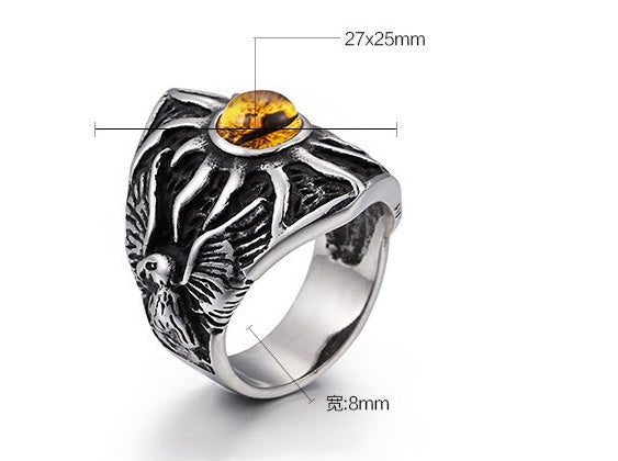 Titanium Steel Ring With Evil Skull Eye Geometric Design Edgy Fashion Jewelry For Men And Women For Men Unique