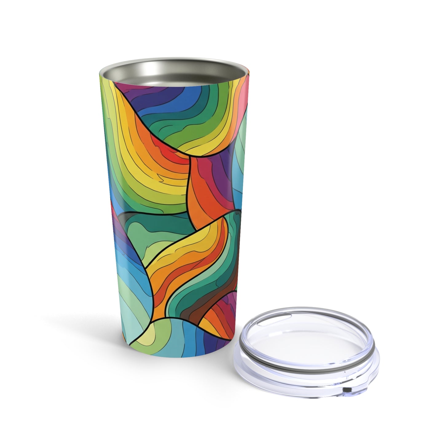 20 Oz Stainless Steel Travel Mug With Vibrant Printed Design Double Wall Vacuum Insulated Leak Proof Hot Cold