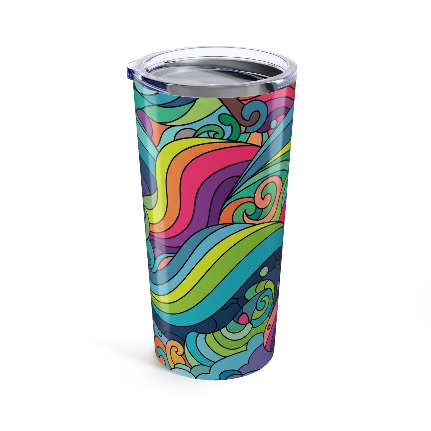 20oz Stainless Steel Printed Tumbler With Double Wall Vacuum Insulation Leak Proof BPA Free Hot Cold Drink