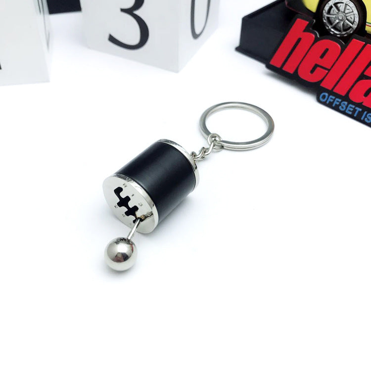 Unisex Car Gear Keychain Geometric Design Metal Pendant Auto Accessory Key Ring 10cm By 2cm Durable Finish Pro