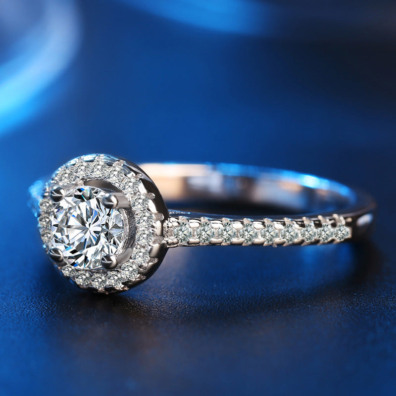 Couples Ring Womens Wedding Band Electroplated White Gold Round Design Durable Fashion Jewelry Anniversary Gift