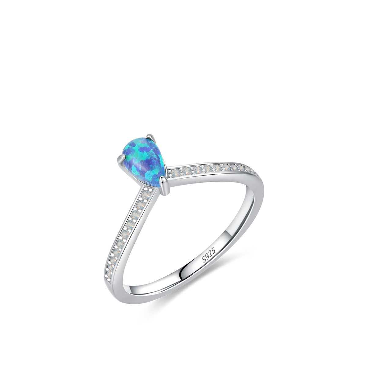 Womens Sterling Silver Inlaid Gemstone Ring Drop Shaped Dangle Jewelry 925 Silver Women Gift For Her Affordable Luxury