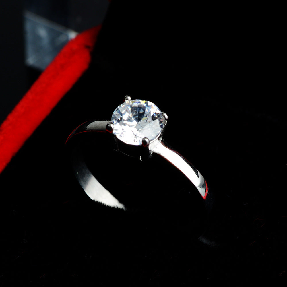 Women's Stainless Steel Heart Ring with 5A Zircon Stone Engagement Ring Perfect Gift for Her Geometric Metal Ring Available in Sizes 5 6 7 8 and 9