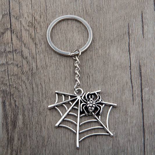 Spider Web Keychain Zinc Alloy Pendant Key Chain Halloween Gift Christmas Valentines Days Birthday Party Favors