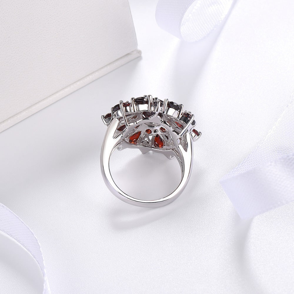 Womens Geometric Design Ring Electroplated Alloy Inlaid Artificial Gems Fashion Jewelry Durable Versatile Trend