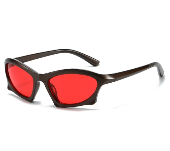 Geometric Sunglasses With UV400 Protection Trendy Full Mirror Sun Protection For Driving Travel Sports Outdoor