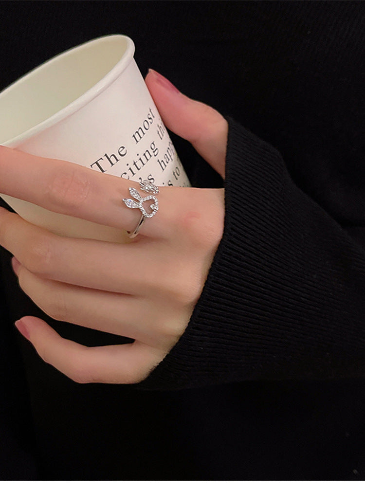 Womens Animal Rabbit Ring Copper Inlaid Zircon White Gold Plated Zodiac Ring Fashion Jewelry For Women Jewelry