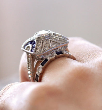 Women Blue Topaz Ring In Sterling Silver Geometric Dainty Elegant Jewelry For Anniversary Engagement Birthday Gift