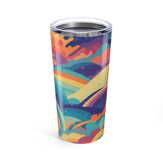 20oz Stainless Steel Printed Tumbler Double Wall Vacuum Insulated Spill Resistant Bpa Free Travel Mug With Lid