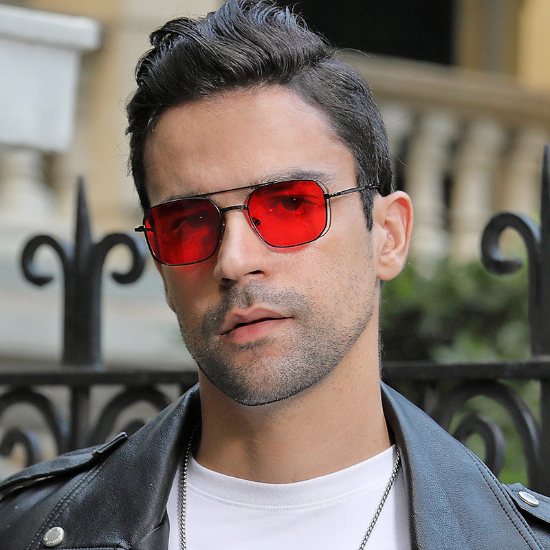 Unisex Steampunk Sunglasses Lightweight Alloy Frame Fashion Eyewear Small Frame With Side Bag Design For Men And Women