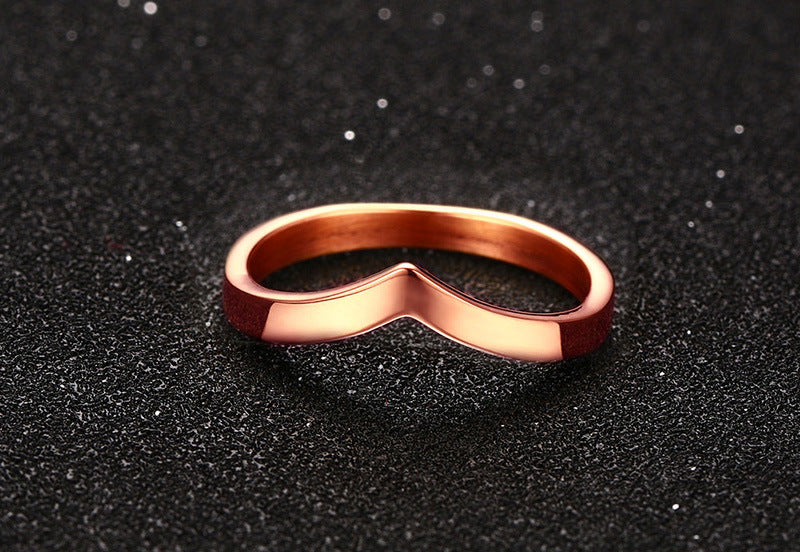 Womens Geometric Ring Titanium Steel Band Not Inlaid Design Durable Stylish Statement Ring Everyday JewelryPro