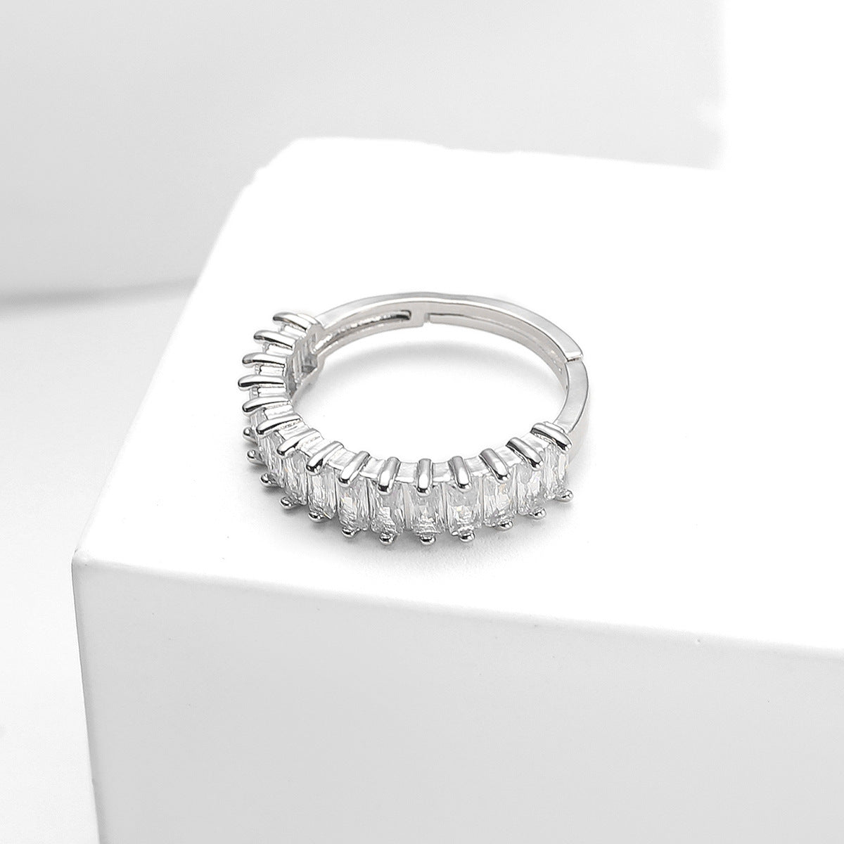 Simple Retro Knuckle Water Drop Geometry Diamond Ring Open Mouth Copper Geometric Animal Zodiac Electroplating Sweet