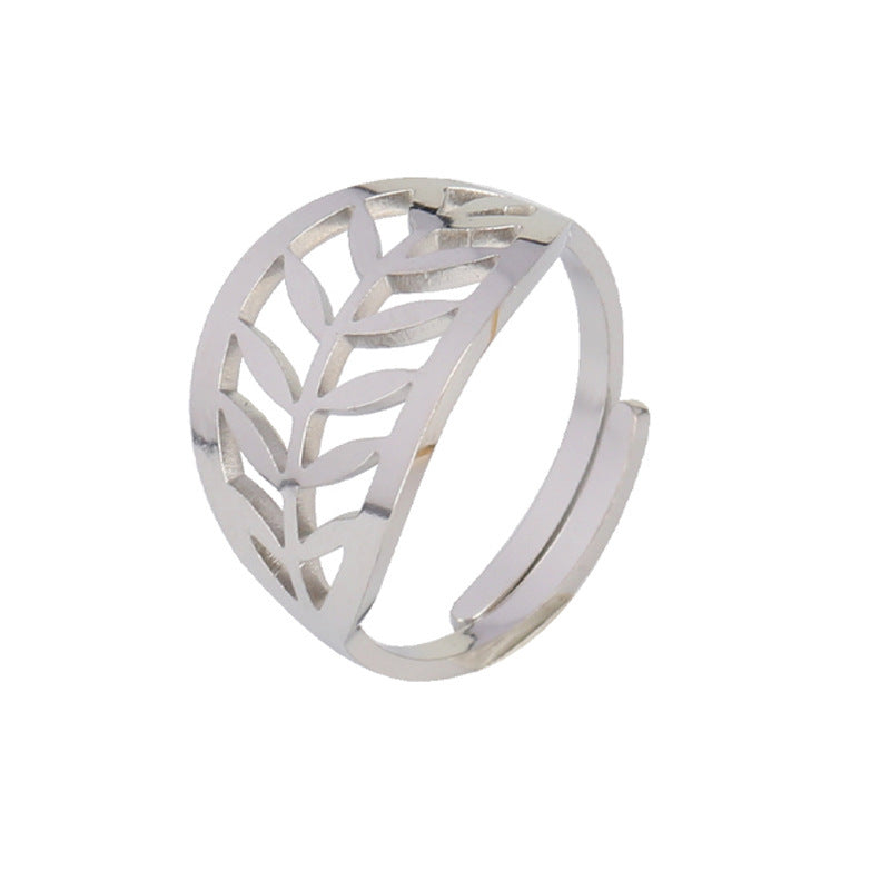 Stainless Steel Geometric Ring Natural Style Women Gold Silver Trendy Fashion Hip Hop Minimal Jewelry Timeless