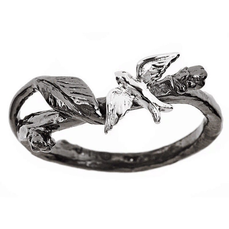 Matching Couple Rings Set His And Hers Unique Branch Design Metal Rings Elegant Bands For Him And Her Giftable