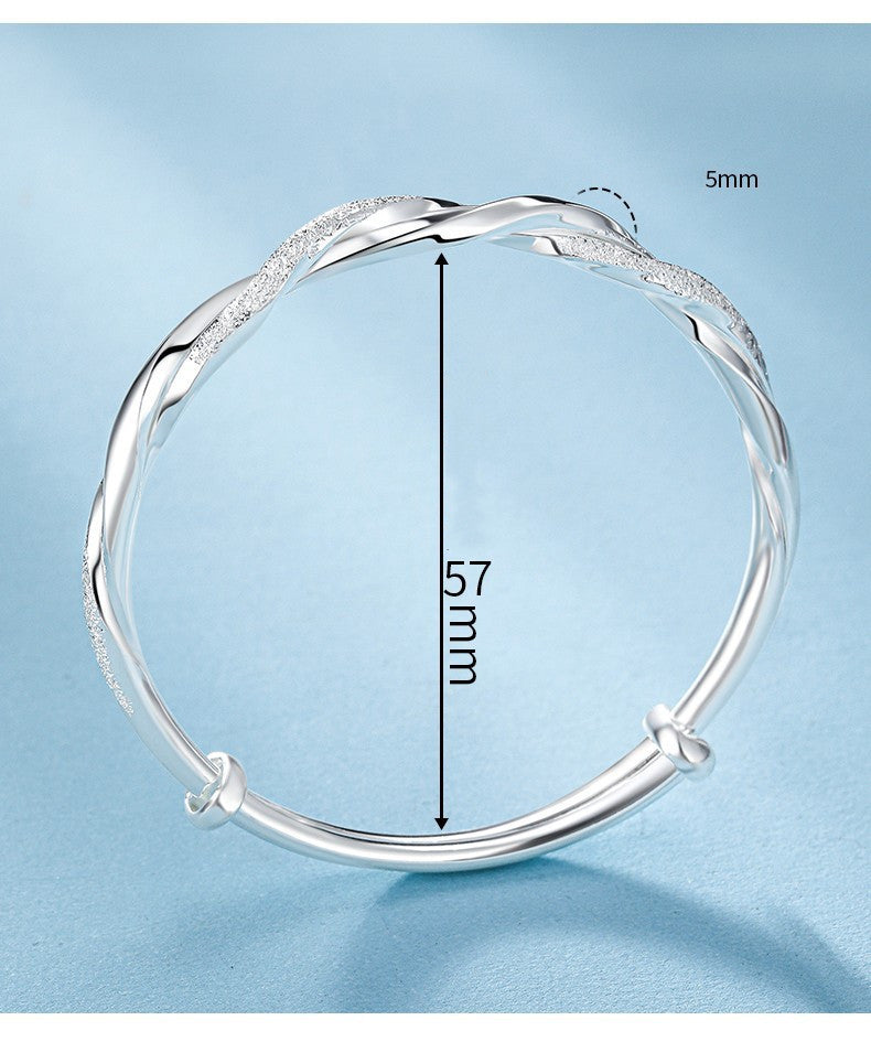 Women Mobius Ring Bracelet Electroplated Silver Tone Asymmetrical Design Symbolizing Intertwined Love Fashion Bangle