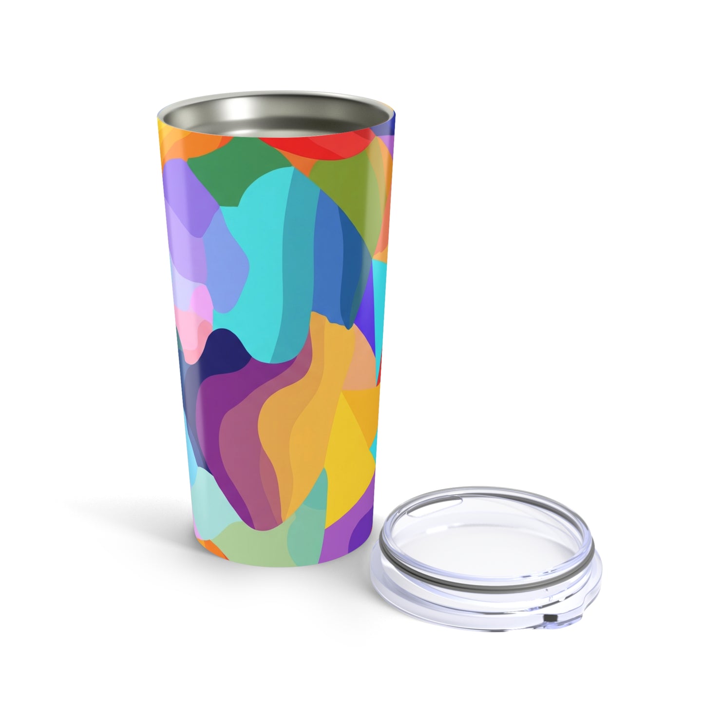 20 Oz Metal Travel Mug With Double Wall Vacuum Insulation Spill Resistant Printed Design For Hot And Cold Drinks