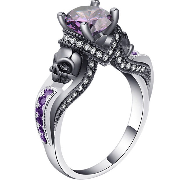 Unisex Skull Ring Punk Rock Biker Gothic Plated Jewelry Statement Accessory Colorful Gift Unique Durable Gifts