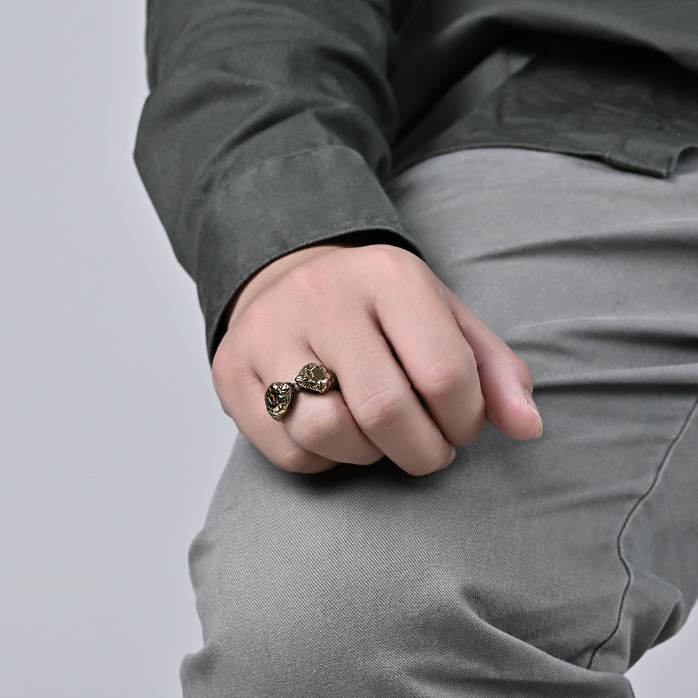 Double Headed Snake Ring Stainless Steel European American Design Fashion Statement Jewelry Accessory Titanium